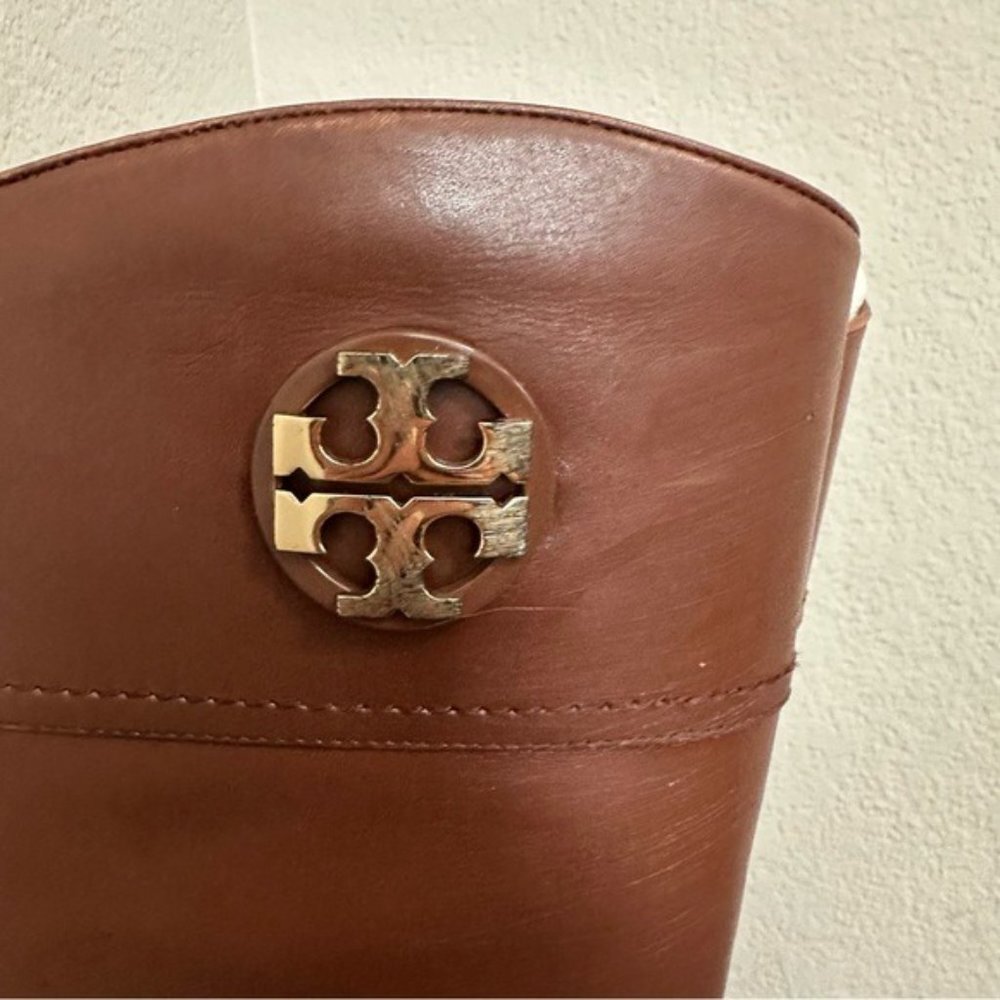 Tory Burch Adeline Riding Boots Color Almond Women's Size 6 - Picture 9 of 16